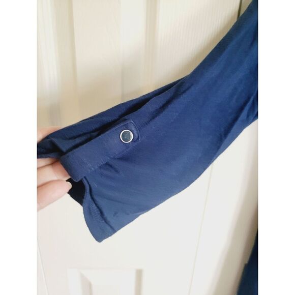 Chico's Zenergy 1 Navy Blue 3/4 Sleeve Sweatshirt Athleisure Medium Angle Top - Picture 4 of 7